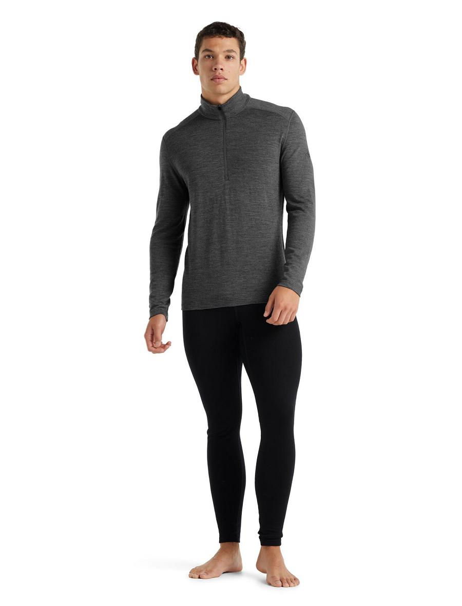 Gritstone Heather Icebreaker Merino 260 Tech Long Sleeve Half Zip Thermal Top Men's Base Layers | AU 1386ILHS